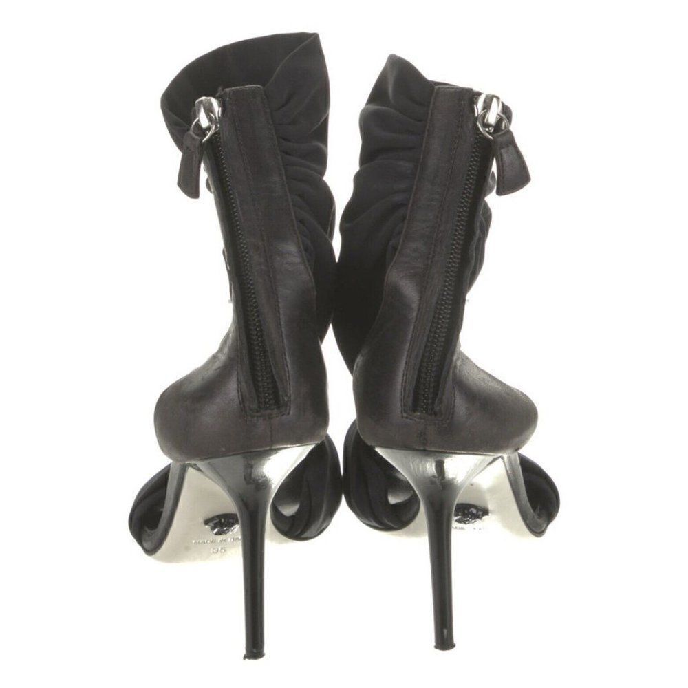 Versace Authentic Genuine Leather Solid Black Hig… - image 4